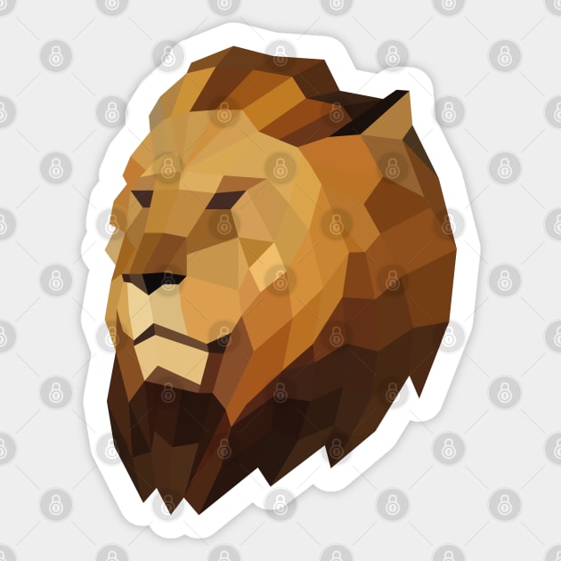 Geometric Lion Head Sticker by shaldesign
